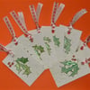 set of 8 original hand painted Christmas gift tags ( ref F 311)