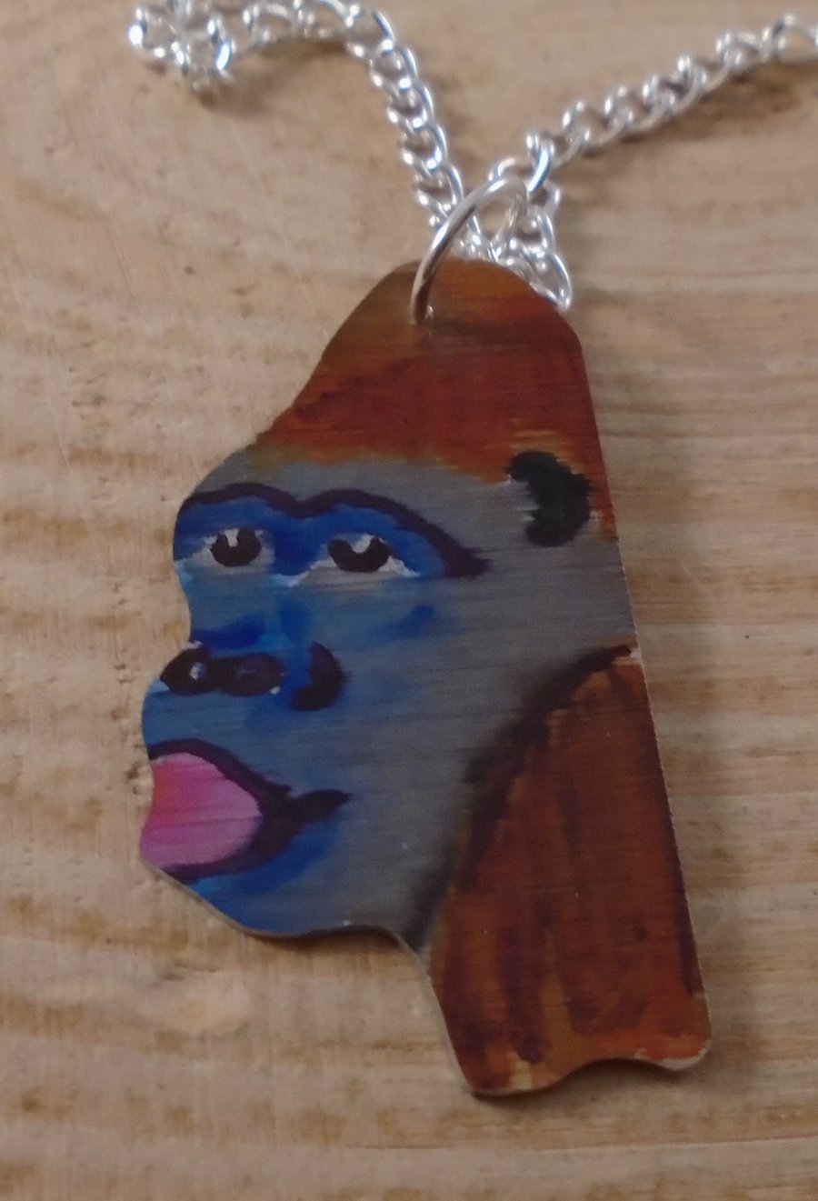 Anodised Aluminium Gorilla Necklace AAN111812