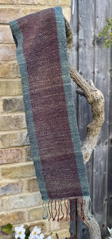 Rust and grey diamonds scarf