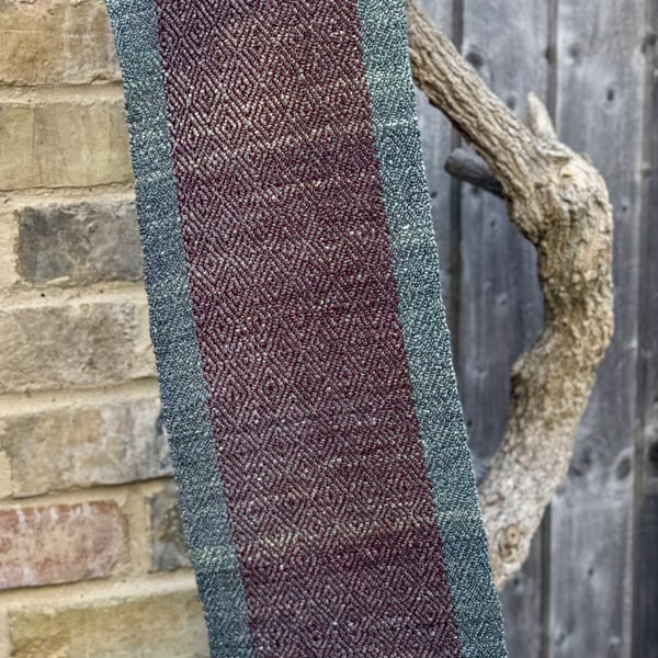 Rust and grey diamonds scarf