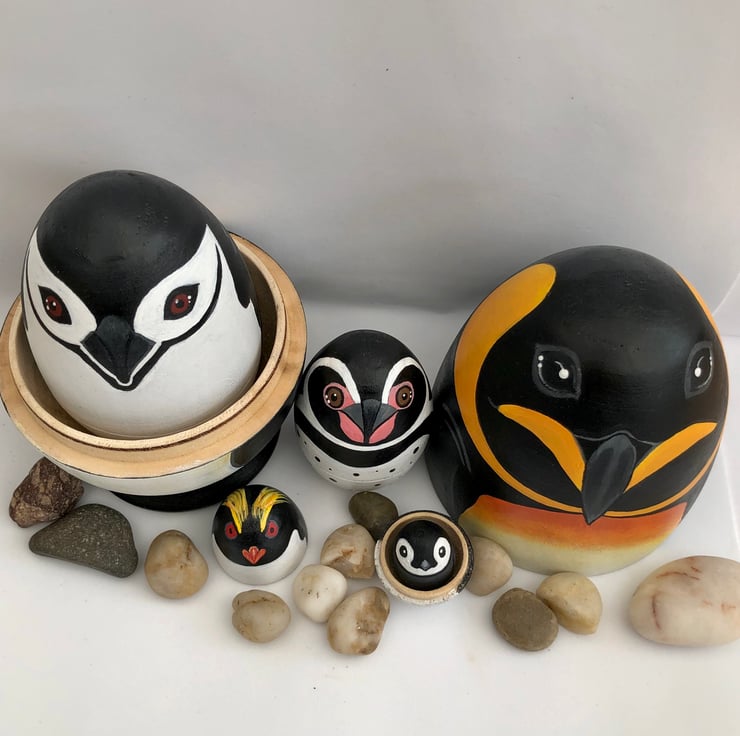 Penguin nesting dolls Folksy