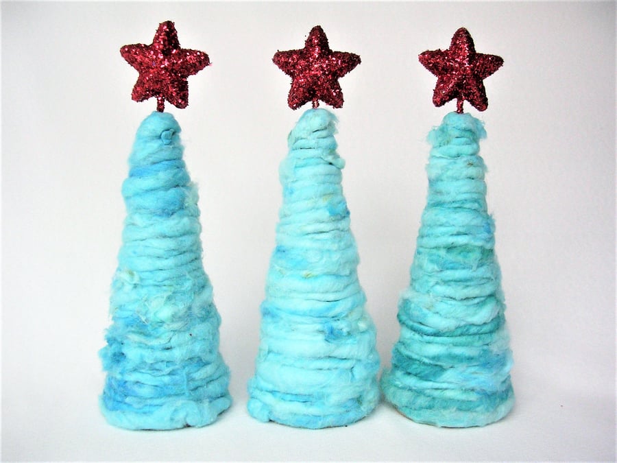 Christmas Cone Trees Decorations for mantlepiece, festive table