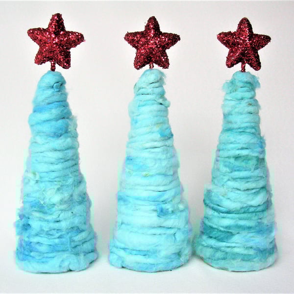 Christmas Cone Trees Decorations for mantlepiece, festive table