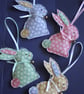 Easter bunny quartet made from floral Tilda fabric - Image 3
