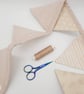 Cream and taupe mini bunting, 9 triangles,  80" length.   - Image 2