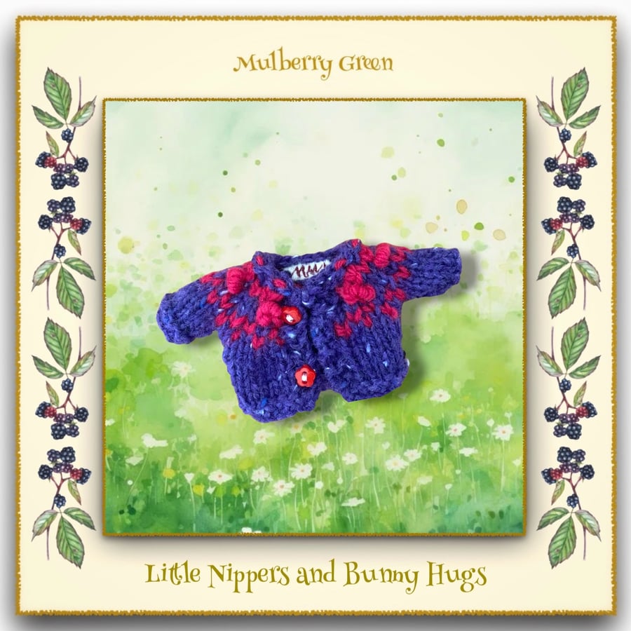 Little Nippers and Bunny Hugs Purple and Fuchsia Cardigan 