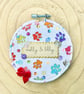 Personalised Cat Christmas Hoop Ornament - Rainbow Paw Fabric Keepsake - Image 3