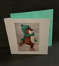 Fun Christmas Skating Bear greeting card - Image 1