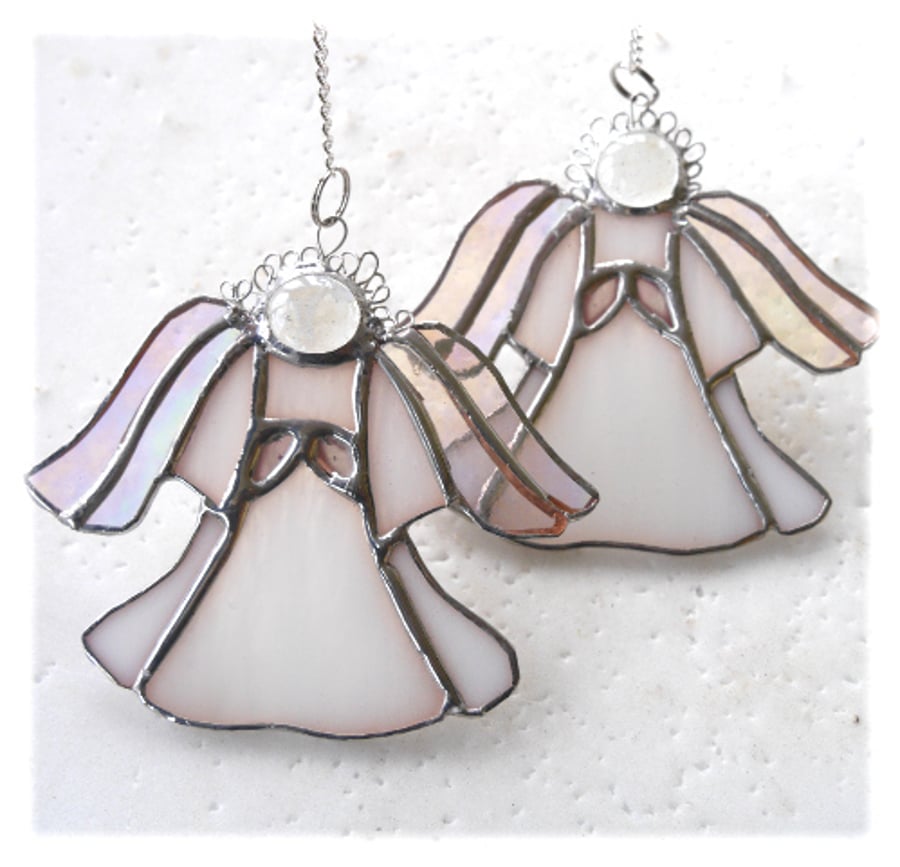 Angel Suncatcher Stained Glass White Hands 022 023
