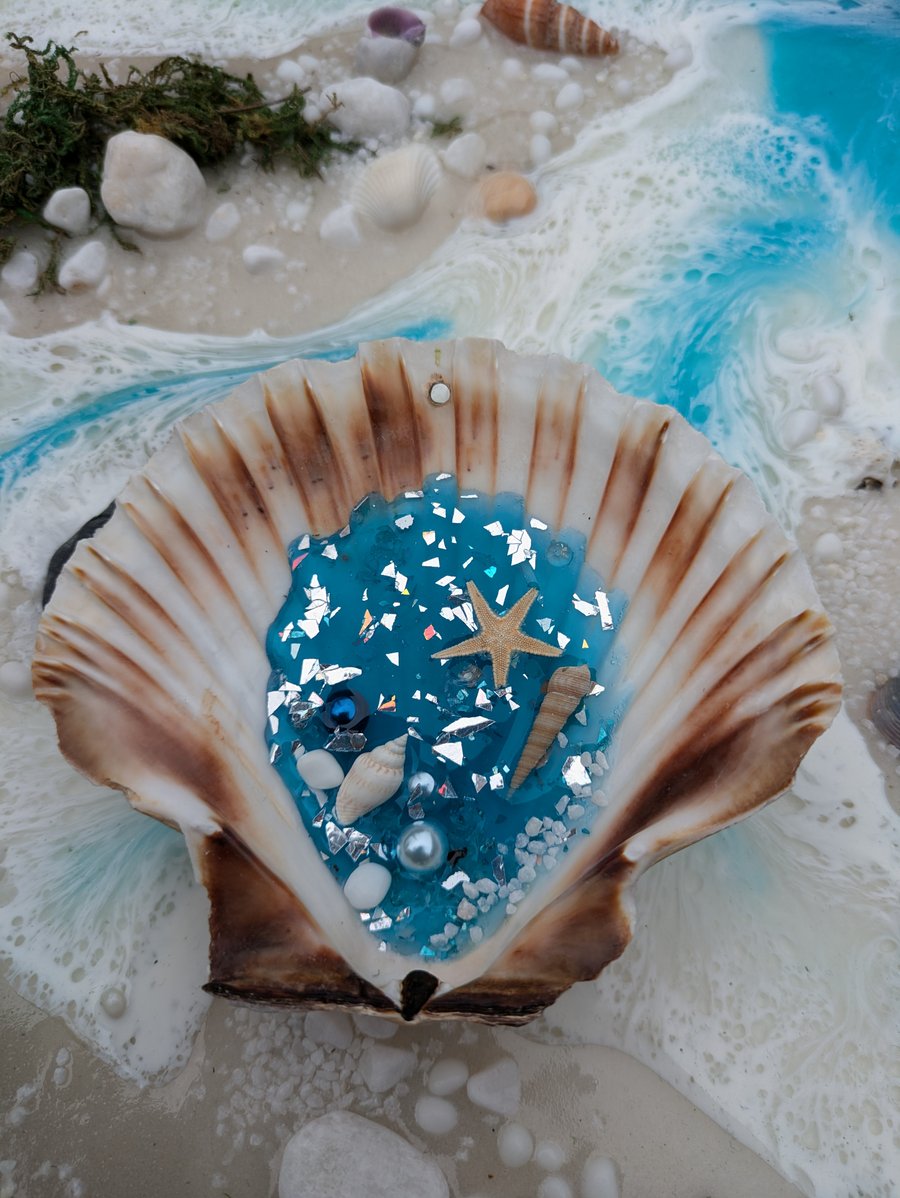Hanging Shell With Resin Rockpool