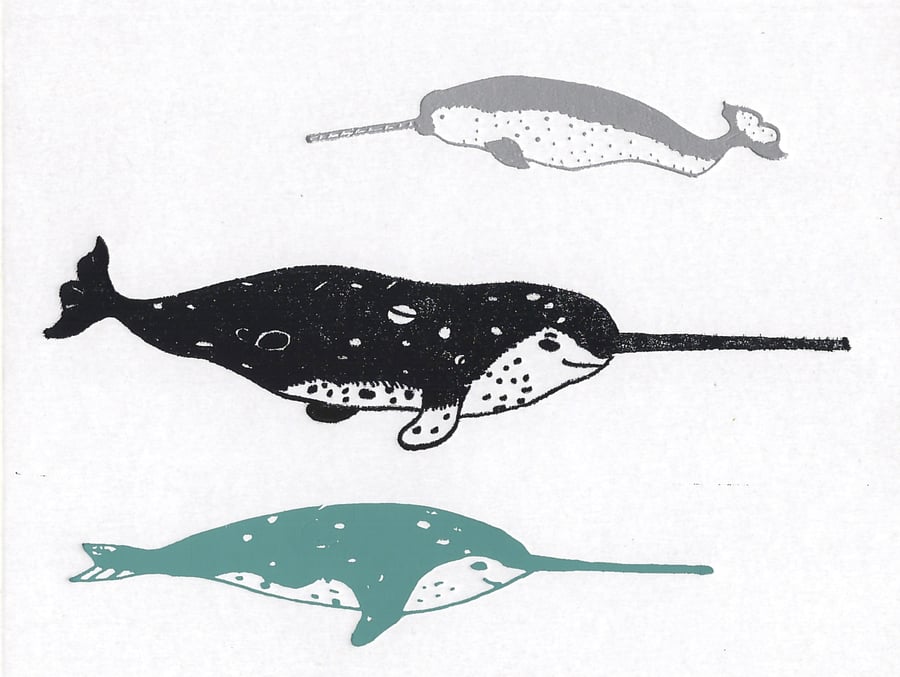 Narwhals  - Greetings Card