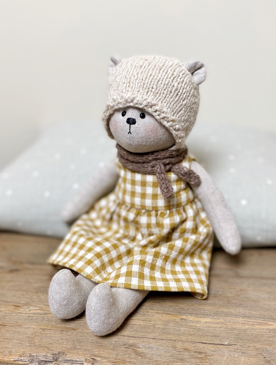 Clementine, a handmade cloth bear by Clayton Bears.