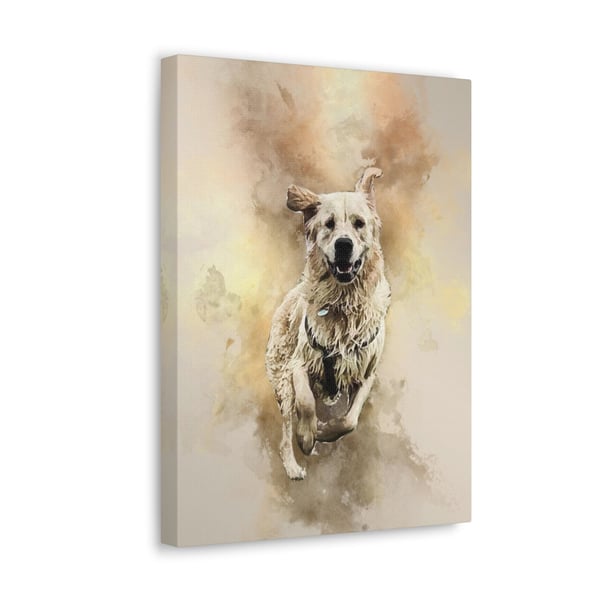 Pet Personalised Canvas Canvas Ready to Hang Custom dog and cat watercolour gift