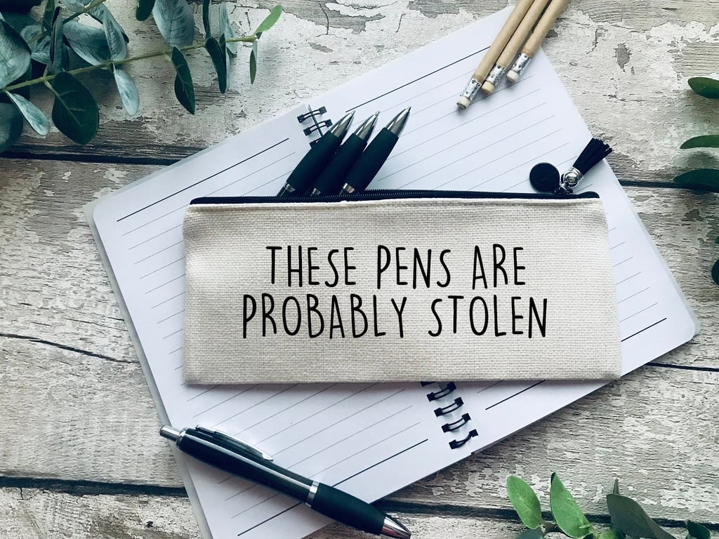 Pencil case, pens case, linen pencil case, funny pencil case, funny gift, secret