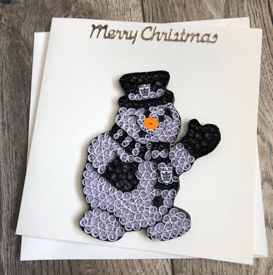 Stunning handmade Rugby Christmas Card- Any team available 