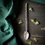 Spoon of leaving - hand cast pewter spoon