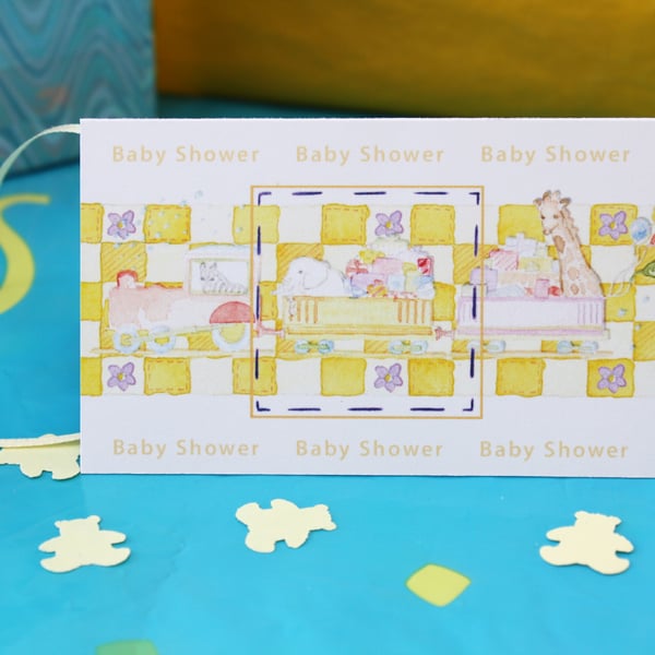 Baby Shower Gift Tag with Teddy Bear Confetti