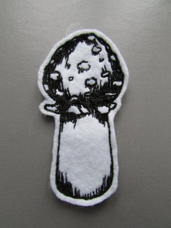 Fungi Mushroom Embroidered Sew on Applique Patch