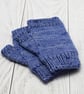 Hand Knitted Fingerless mittens - Purple- Extra Small