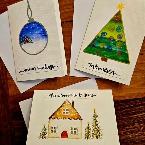 Hand painted christmas cards