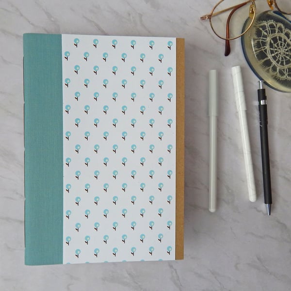 Pretty Notebook, Floral Dot cover, Lined pages.