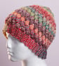 Hat-handmade crochet puff stitch beanie hat autumnal colours - Image 1