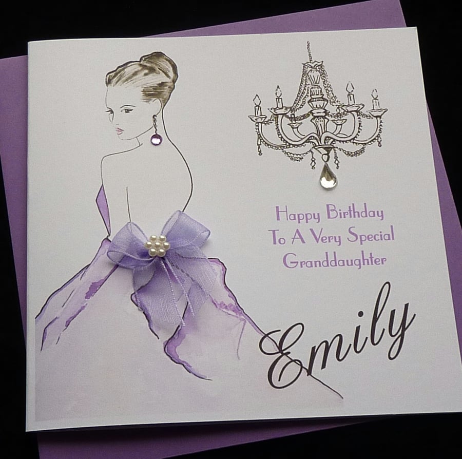 Handmade Personalised Birthday Girl Card