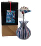 Cat in the Hat vase and Origami Flowers - Image 1