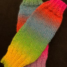 Hand Knitted Funky Sparkly Fingerless Wrist Warmers