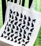 Black Cats Tote Bag Gift for Cat Lover shopping bag shoulder bag cat fabric      - Image 5