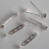 5 x 25 mm Silver Plated Brooch Backs