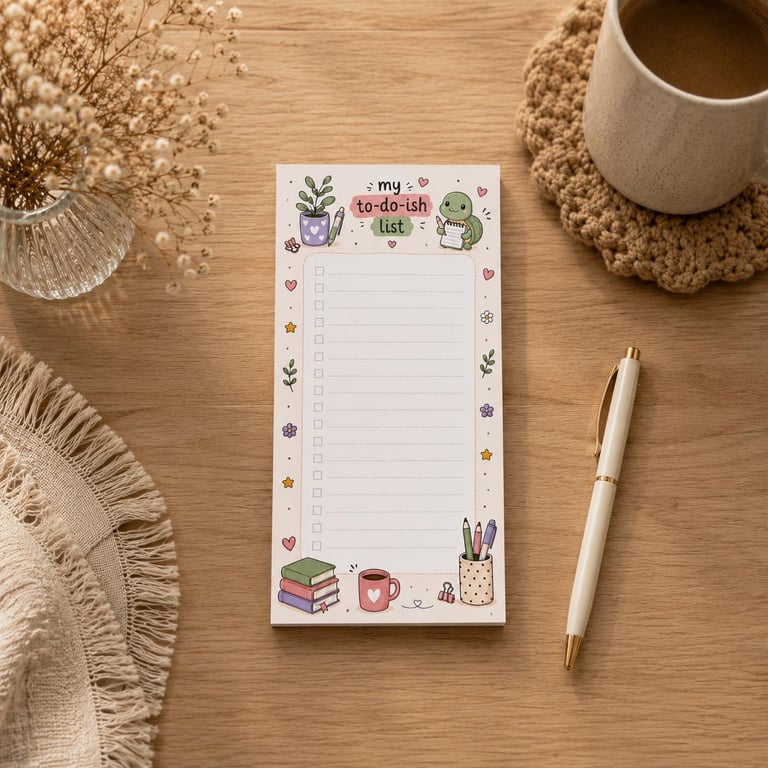 To-Do-ish List Notepad - Funny Checklist  Pad - Desk Planner (Optional Magnet)