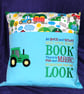 Embroidered tractor reading cushion  - Image 1