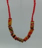 Cocoa Spice Paper Bead Red Cord Necklace  - Image 2