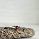 Garnet single stone ring