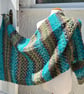 Rectangular lace wrap shawl or oversized scarf in soft merino wool 