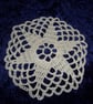Crocheted Doily with Flower & Star Design - Image 1