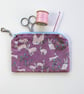 Hare Zippered Pouch with Hare Zipper Pull or Progress Keeper. Orange. 