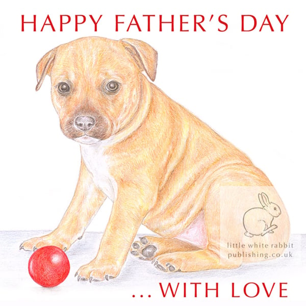 Cookie the Staffie - Father's Day Card