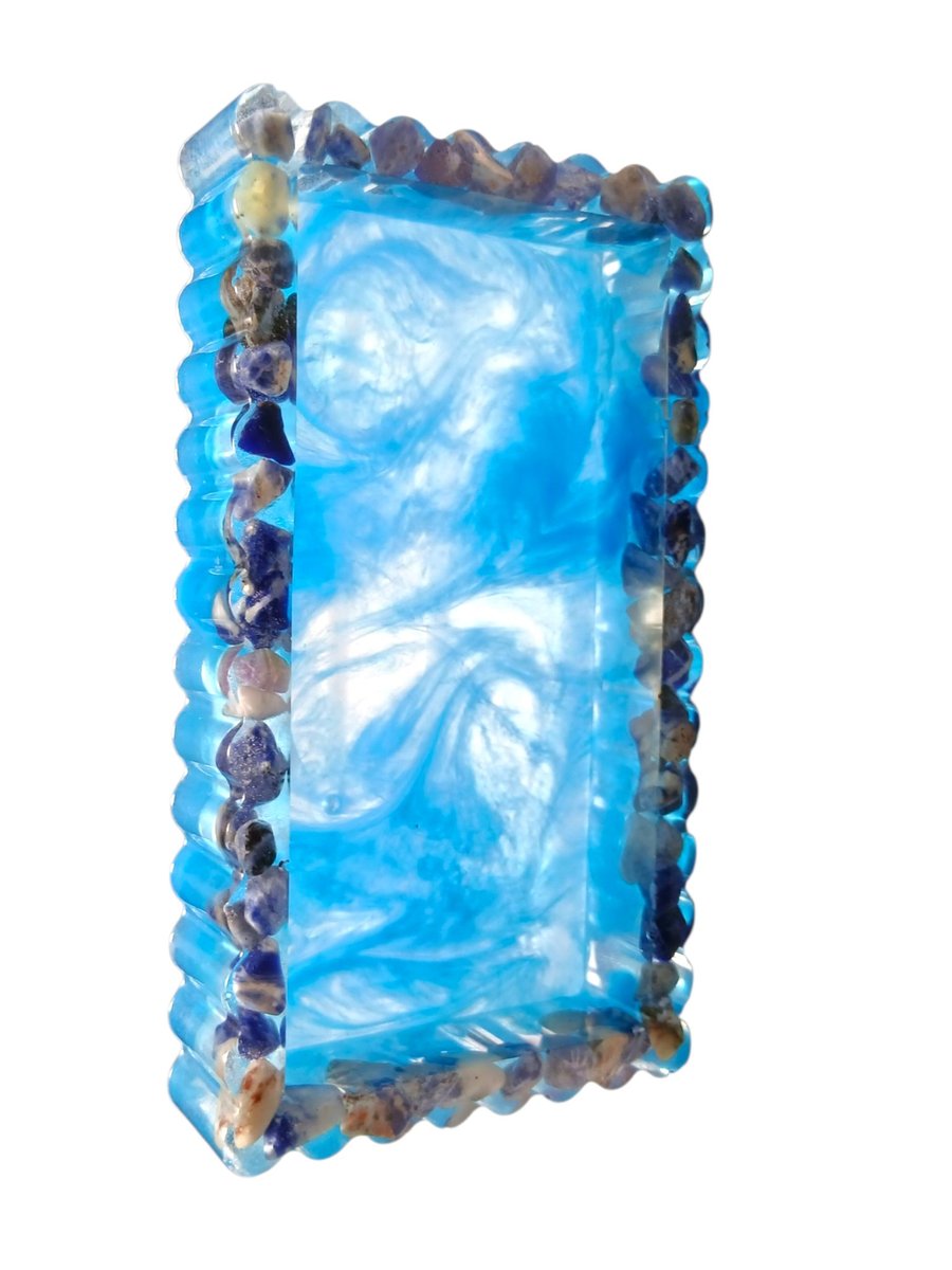Lapis Tide Trinket Tray crafted with Lapis Lazuli