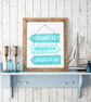Home is Where the Beach is A4 Art Print, Beach Sign - Image 3