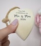 Our First Christmas as Mr & Mrs 2026 Wooden Heart Newlywed Christmas Ornament - Image 10
