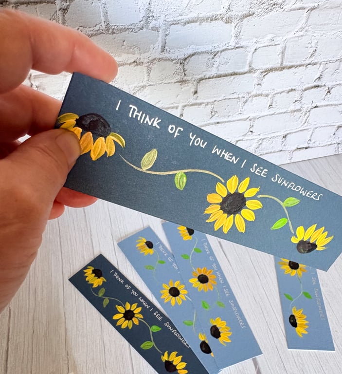 Hand Painted Sunflower Bookmark 