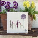 Little cottage garden hand embroidered card