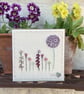 Little cottage garden hand embroidered card
