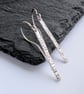 Dangle handmade Sterling Silver Brick Texture Earrings