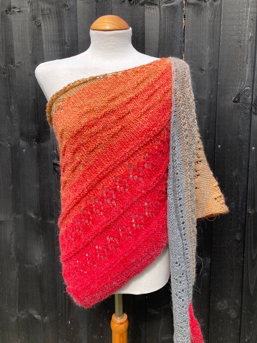Alpaca Hand Knitted Unique Wrap 