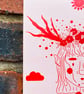 A5 Illustrated Print - 'Lady Wildflower' in Duochrome - Image 3