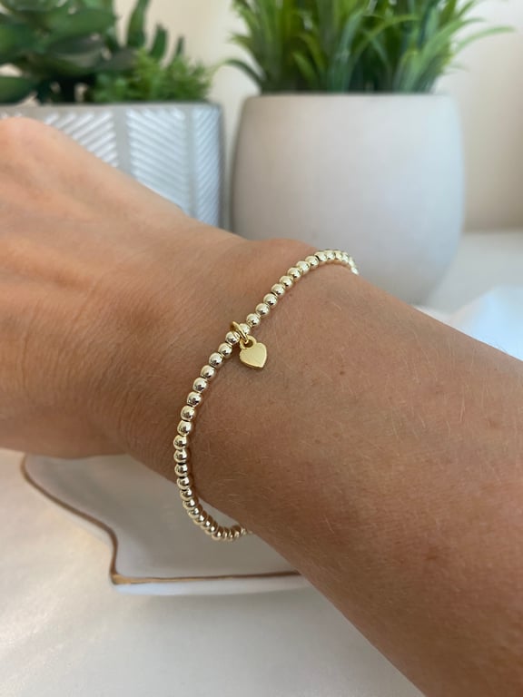 Gold Filled Bracelet with Heart Charm