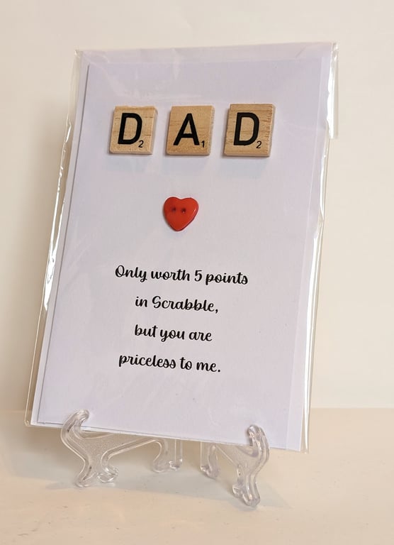 Dad only worth 5 points in Scrabble greetings card